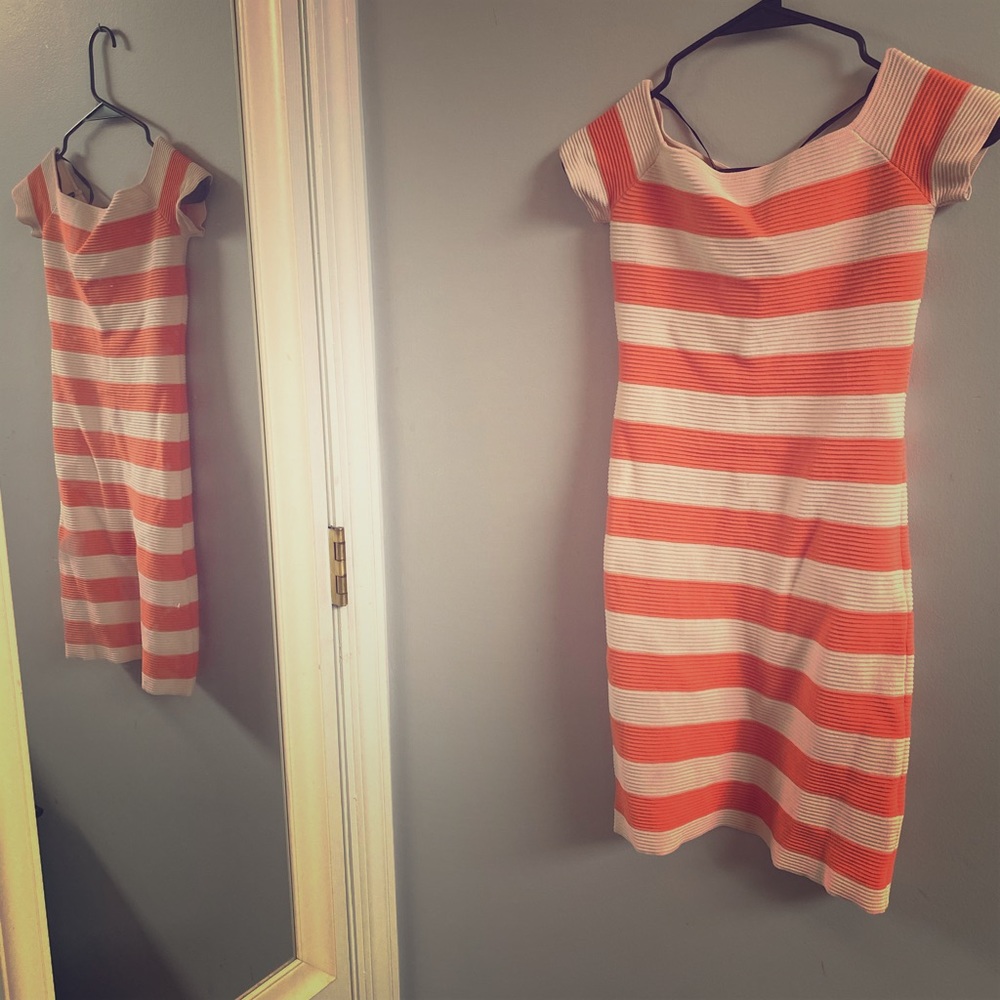 Forever 21 Striped Off The Shoulder Bodycon Dress